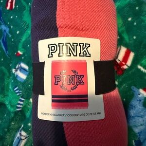PINK Victoria's Secret  - Pink and Navy blanket